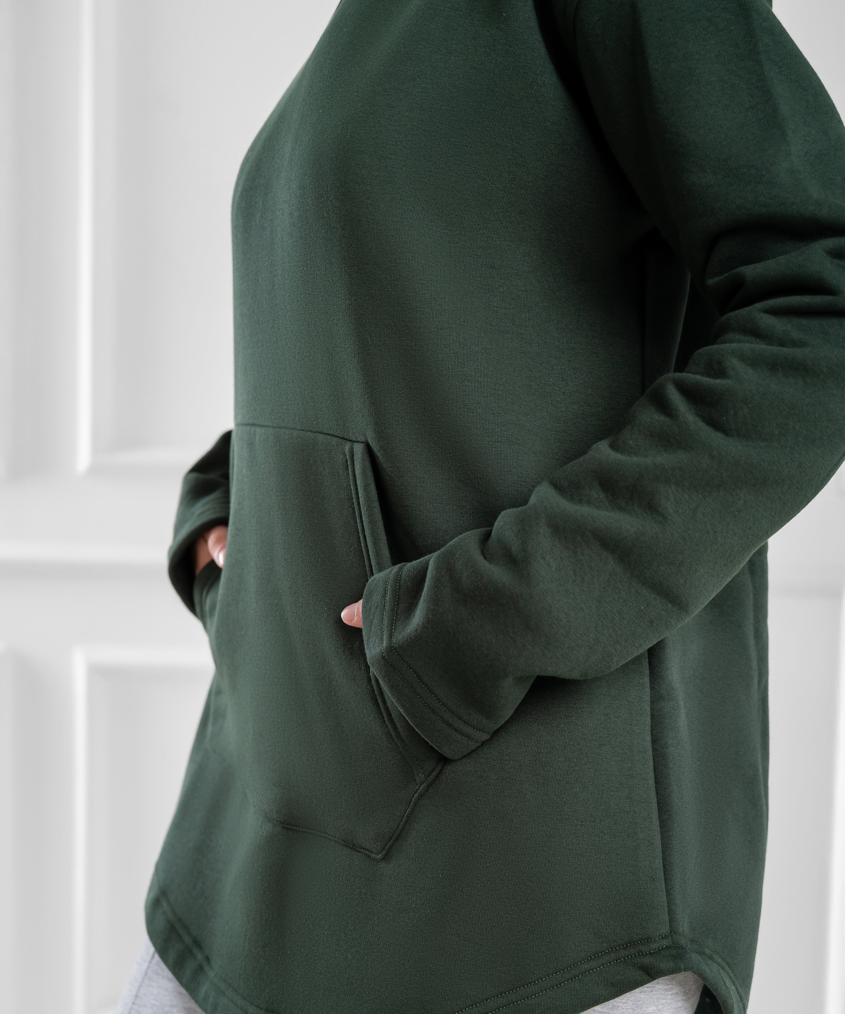Heavyweight Melton Cotton Unisex Hoodie - Dark Green - Akira #  #